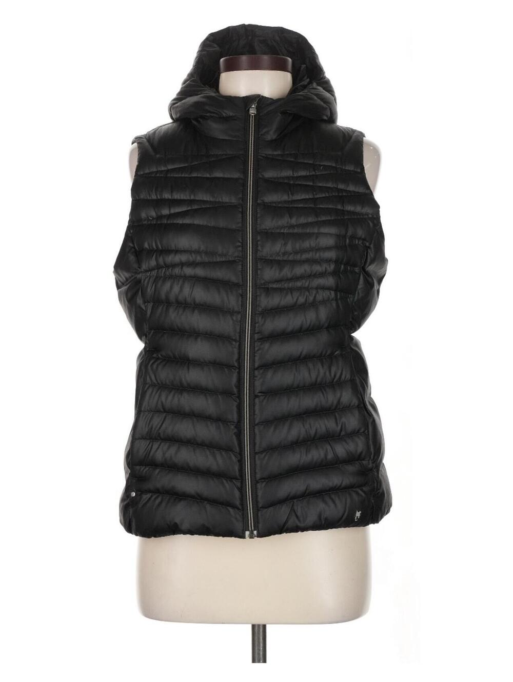 Spyder Black Hooded Down Vest Size M